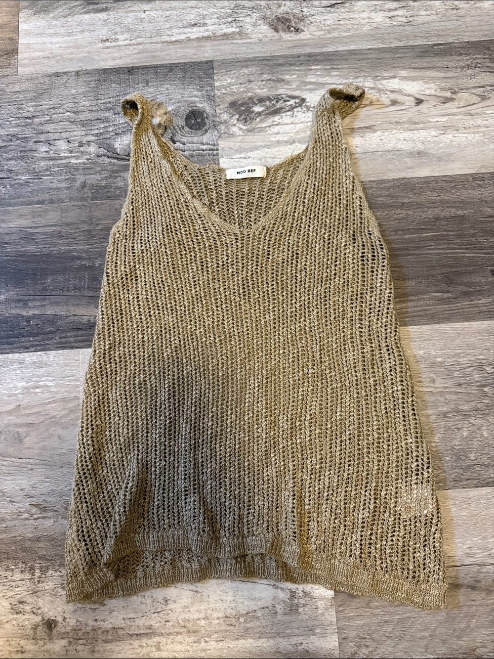 Open-Knit V-Neck Cover-Up Tank